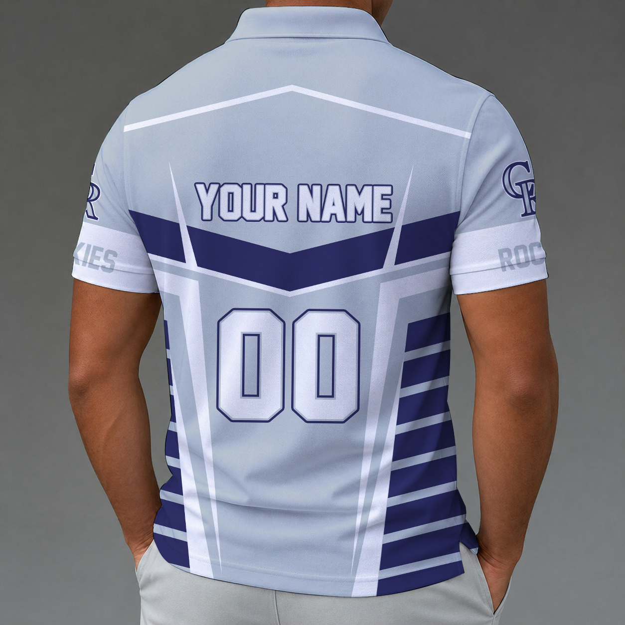 [FLASH SALE] NEW CUSTOMIZED MLB30 COR COLORADO ROCKIES ZIP POLO SHIRT