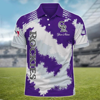 [FLASH SALE] NEW CUSTOMIZED MLB30 COR COLORADO ROCKIES MULTICOLOR POLO SHIRT