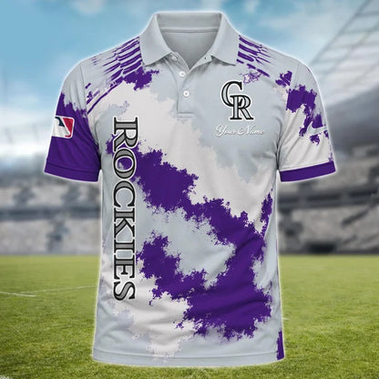 [FLASH SALE] NEW CUSTOMIZED MLB30 COR COLORADO ROCKIES MULTICOLOR POLO SHIRT