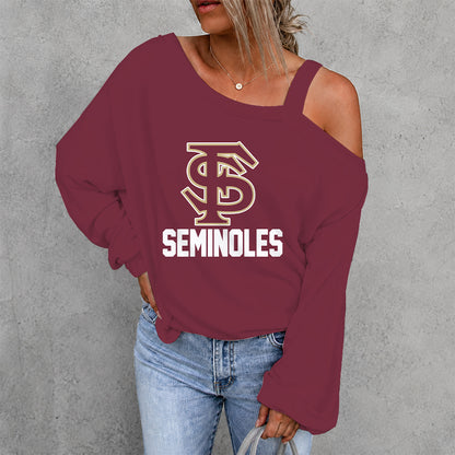 [FAN FAVORITE] NEW CUSTOMIZED NCAA CWS30 FLS FLORIDA STATE SEMINOLES DROP SHOULDER SWEATSHIRT