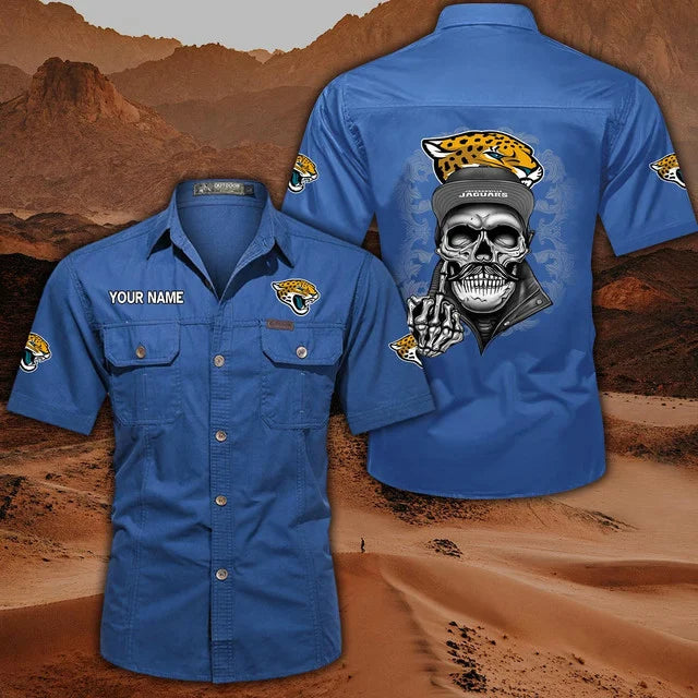 [SPECIAL OFFER] NEW CUSTOMIZED NFL30 JSJ JACKSONVILLE JAGUARS MUTICOLOR MEN'S CARGO SHIRT