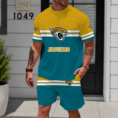 [SPECIAL OFFER] NEWCUSTOMIZED NFL30 JSJ JACKSONVILLE JAGUARS UNISEX T-SHIRT & SHORTS SET