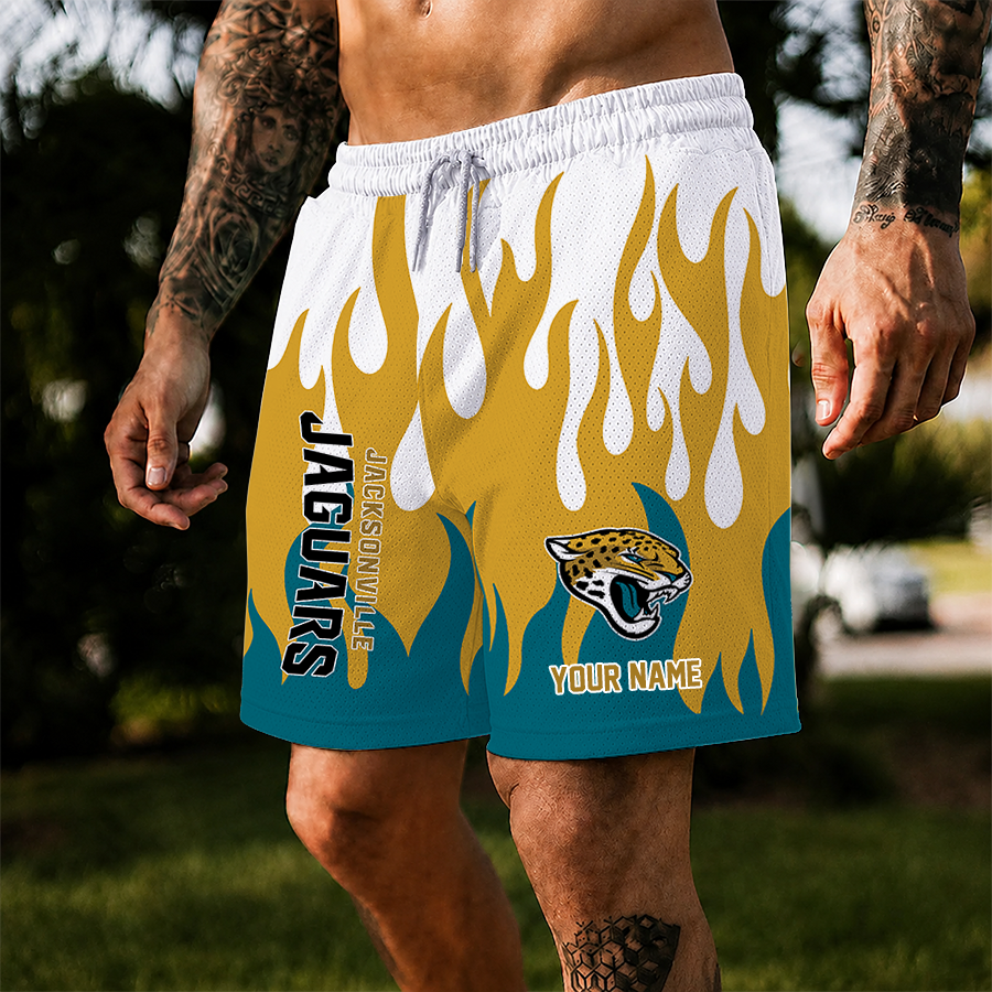 [SPECIAL OFFER] NEW CUSTOMIZED NFL30 JSJ JACKSONVILLE JAGUARS SHORT PANTS