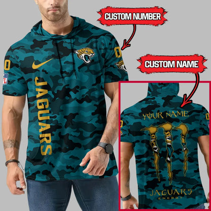 [HOT DEAL] NEW CUSTOMIZED NFL30 JSJ JACKSONVILLE JAGUARS SHORT SLEEVE HOODIE