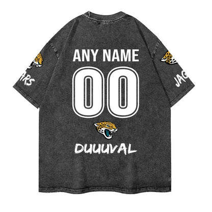 [SPECIAL OFFER] NEW CUSTOMIZED NFL30 JSJ JACKSONVILLE JAGUARS FUNNY MULTICOLOR WASHED TEE