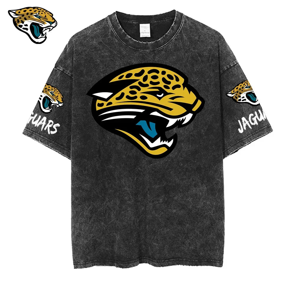[SPECIAL OFFER] NEW CUSTOMIZED NFL30 JSJ JACKSONVILLE JAGUARS FUNNY MULTICOLOR WASHED TEE