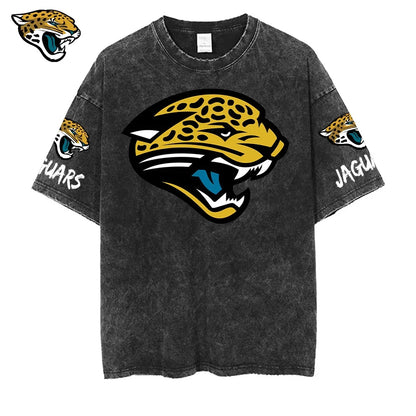 [SPECIAL OFFER] NEW CUSTOMIZED NFL30 JSJ JACKSONVILLE JAGUARS FUNNY MULTICOLOR WASHED TEE