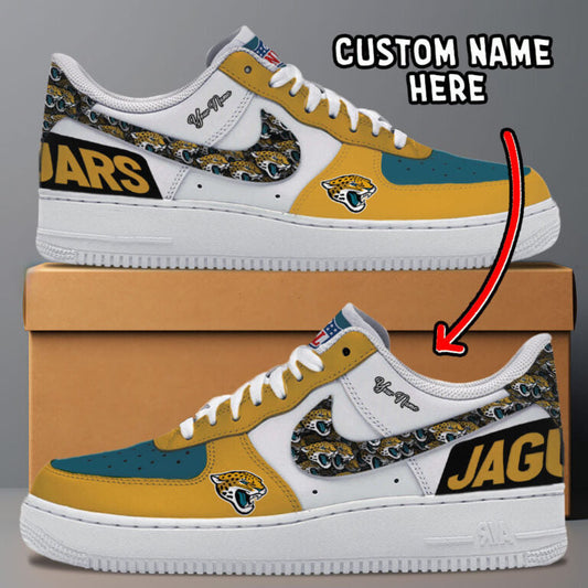 LIMITED EDITION - NEW CUSTOMIZED NFL30 JSJ JACKSONVILLE JAGUARS AF1 SNEAKERS