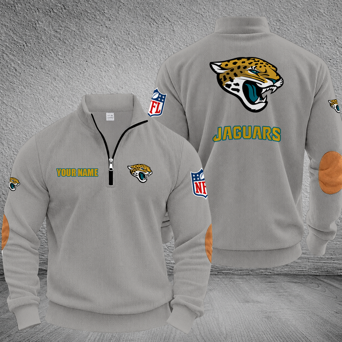 [SPECIAL OFFER] NEW CUSTOMIZED NFL30 JSJ JACKSONVILLE JAGUARS MULTICOLOR STRIPED QUATER ZIP SWEATSHIRT