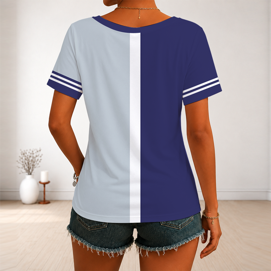 [FLASH SALE] NEW CUSTOMIZED MLB30 COR COLORADO ROCKIES V-NECK FEMALE SHIRT