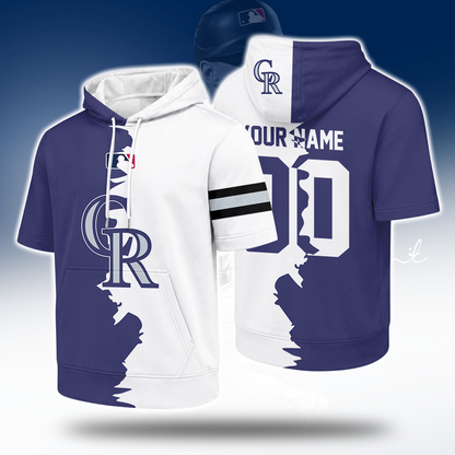 [FLASH SALE] NEW CUSTOMIZED MLB30 COR COLORADO ROCKIES SHORT SLEEVE HOODIE