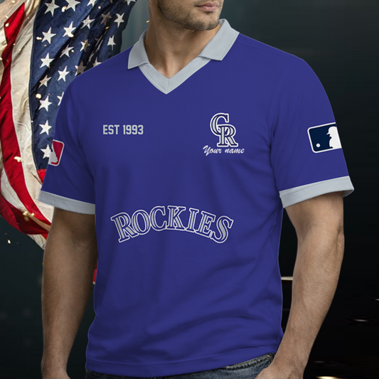 [FLASH SALE] NEW CUSTOMIZED MLB30 COR COLORADO ROCKIES POLO SHIRT