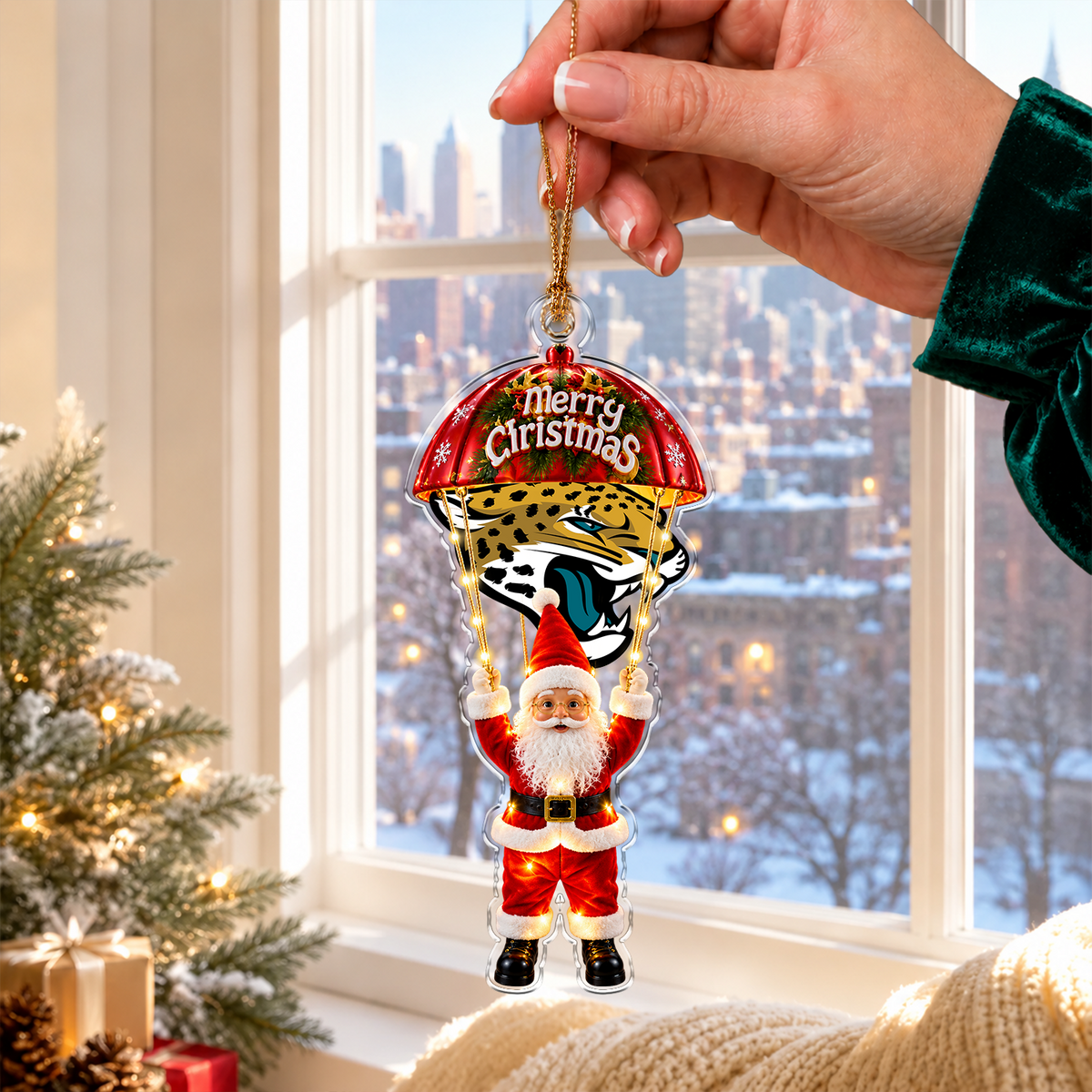 [SPECIAL OFFER] NEW CUSTOMIZED NFL30 JSJ JACKSONVILLE JAGUARS CHRISTMAS ACRYLIC ORNAMENT