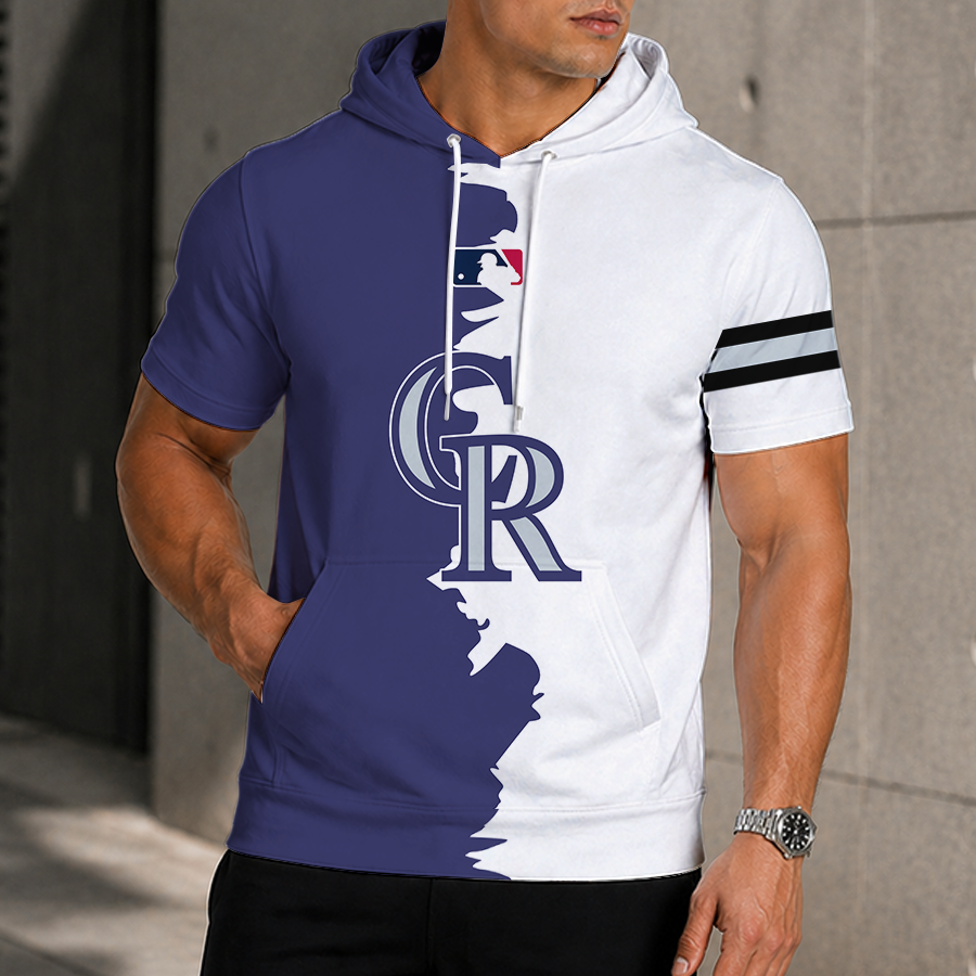 [FLASH SALE] NEW CUSTOMIZED MLB30 COR COLORADO ROCKIES SHORT SLEEVE HOODIE