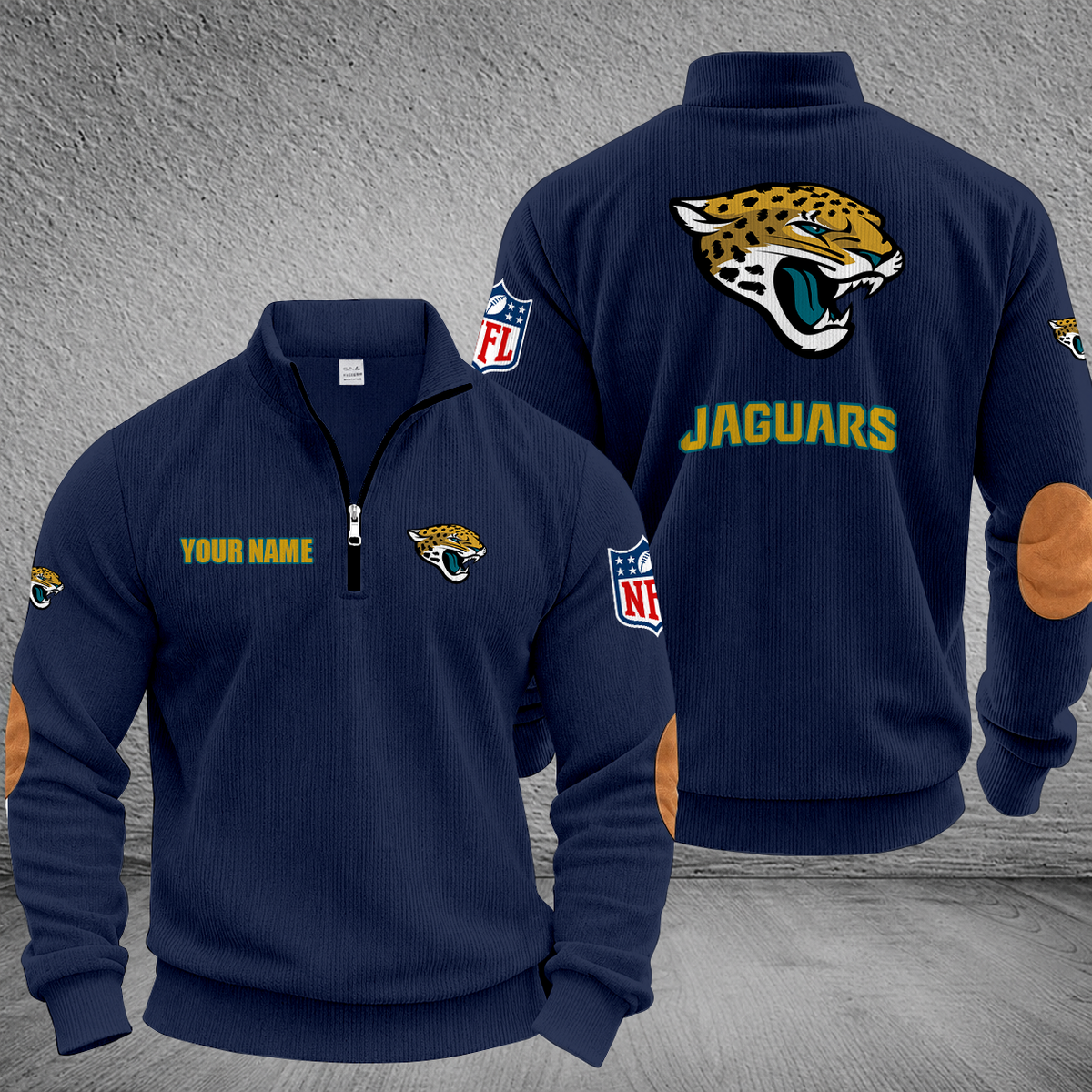 [SPECIAL OFFER] NEW CUSTOMIZED NFL30 JSJ JACKSONVILLE JAGUARS MULTICOLOR STRIPED QUATER ZIP SWEATSHIRT