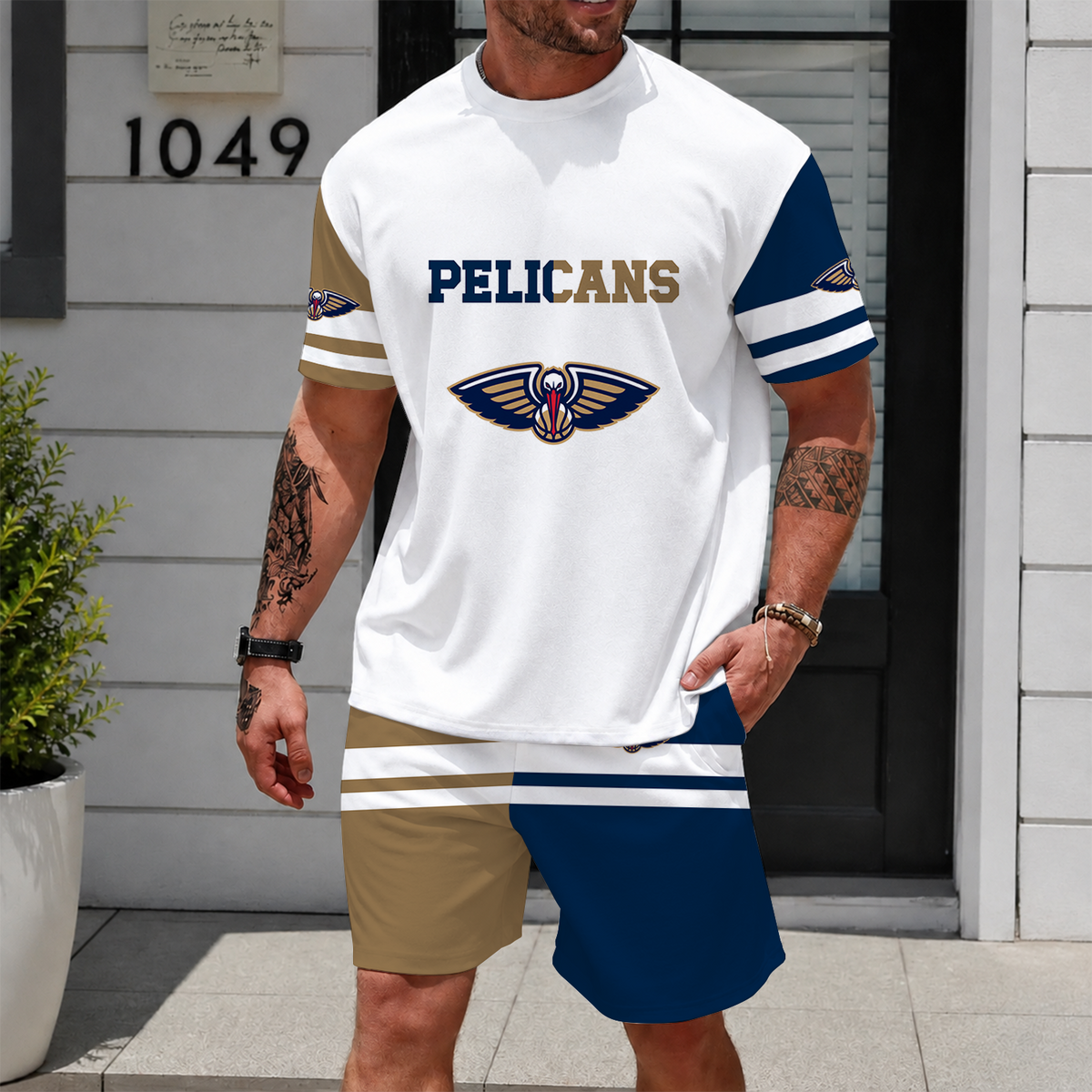 [HOT DEAL] NEW CUSTOMIZED NBA30 NOP NEW ORLEANS PELICANS UNISEX T-SHIRT & SHORTS SET