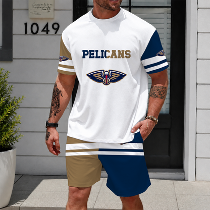 [HOT DEAL] NEW CUSTOMIZED NBA30 NOP NEW ORLEANS PELICANS UNISEX T-SHIRT & SHORTS SET