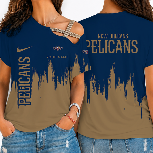 [HOT DEAL] NEW CUSTOMIZED NBA30 NOP NEW ORLEANS PELICANS SHOULDER SHIRT