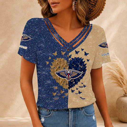 [HOT DEAL] NEW CUSTOMIZED NBA30 NOP NEW ORLEANS PELICANS V-NECK SHIRT