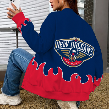 [HOT DEAL] NEW CUSTOMIZED NBA30 NOP NEW ORLEANS PELICANS BASEBALL JACKET, SATIN VARSITY JACKET