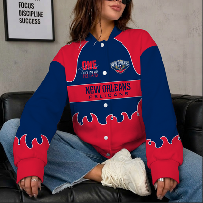[HOT DEAL] NEW CUSTOMIZED NBA30 NOP NEW ORLEANS PELICANS BASEBALL JACKET, SATIN VARSITY JACKET
