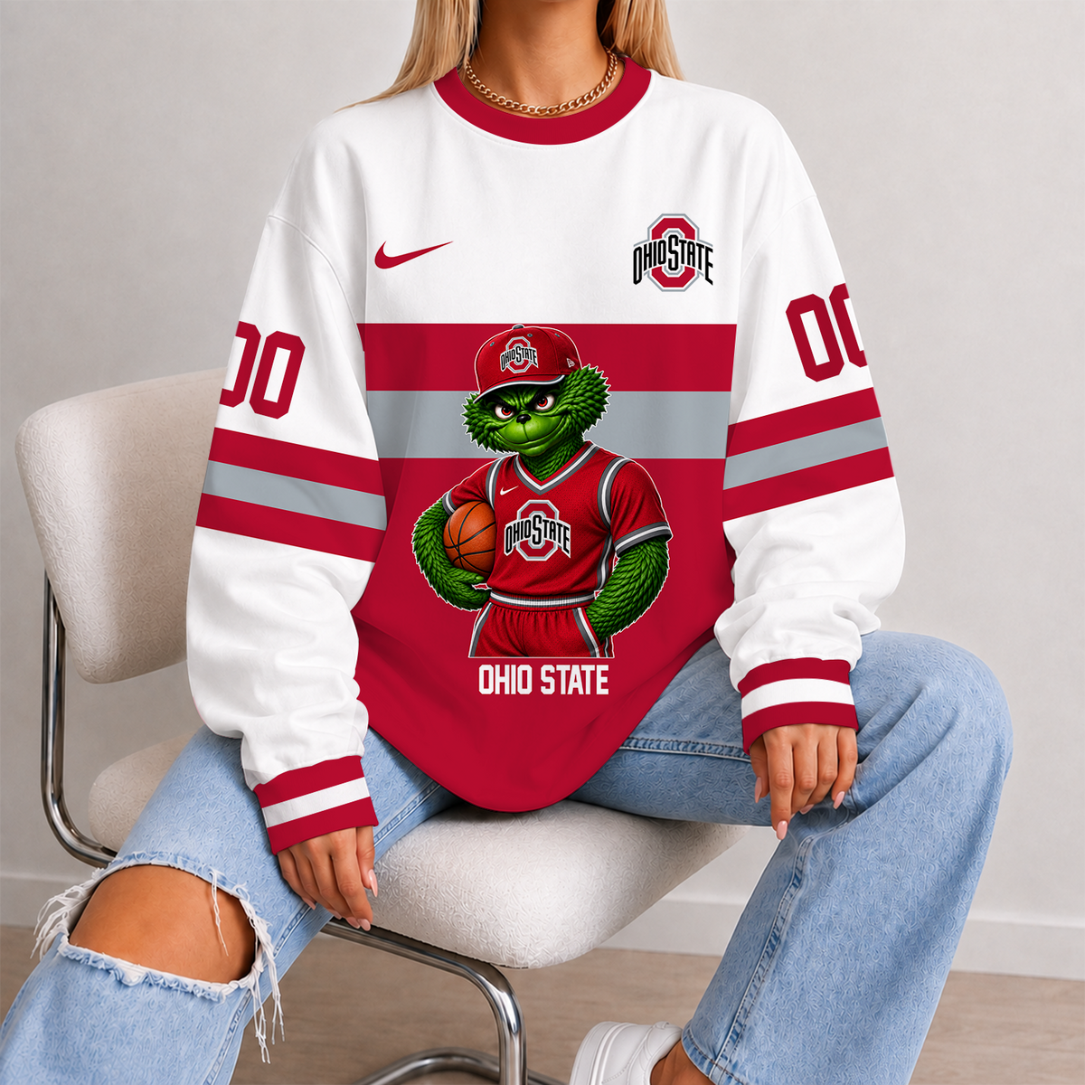 [FAN FAVORITE] NEW CUSTOMIZED NCAA MAM30 OSB OHIO STATE BUCKEYES STRAPPY UNISEX SWEATSHIRT
