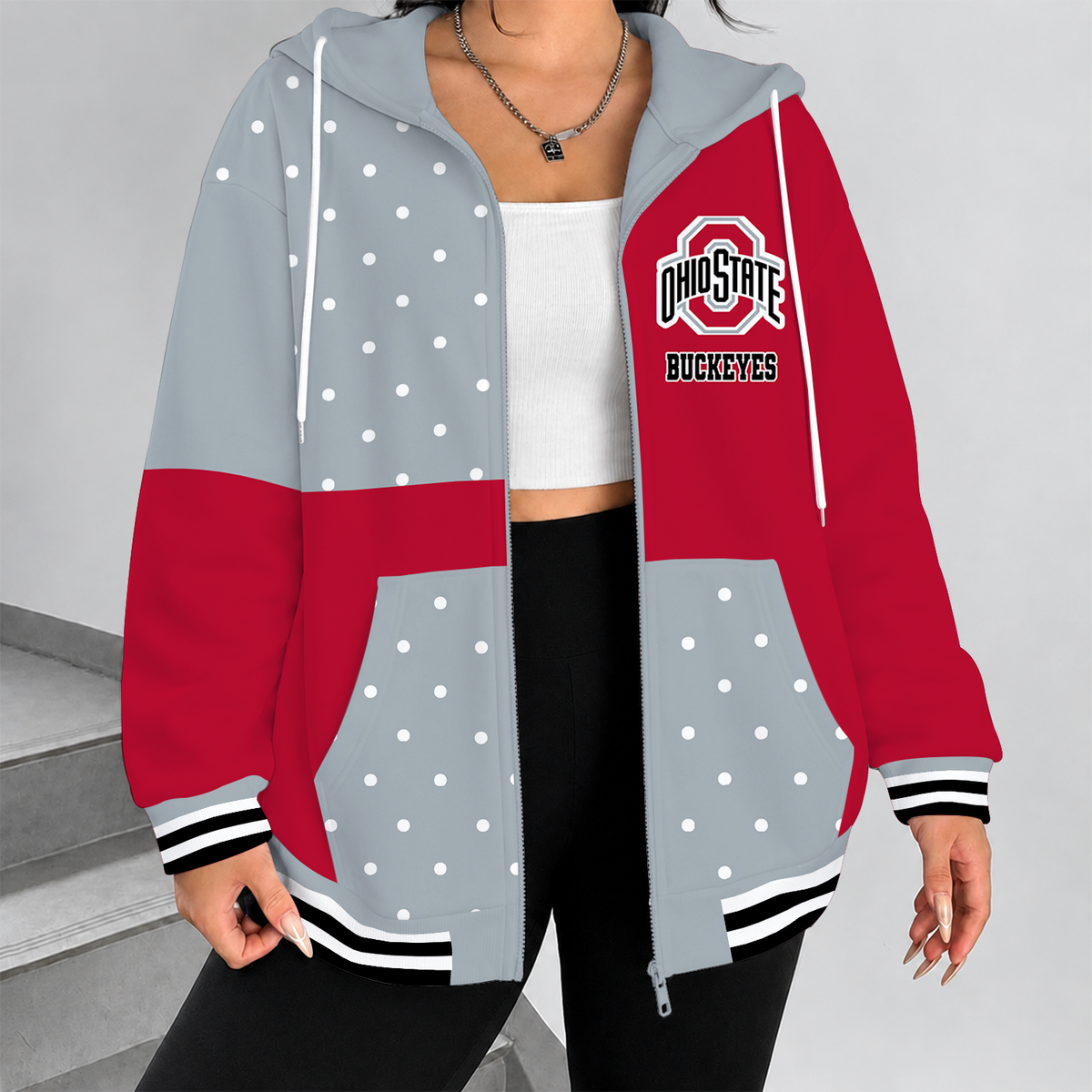 [FAN FAVORITE] NEW CUSTOMIZED NCAA MAM30 OSB OHIO STATE BUCKEYES STRAPPY ZIP HOODIE