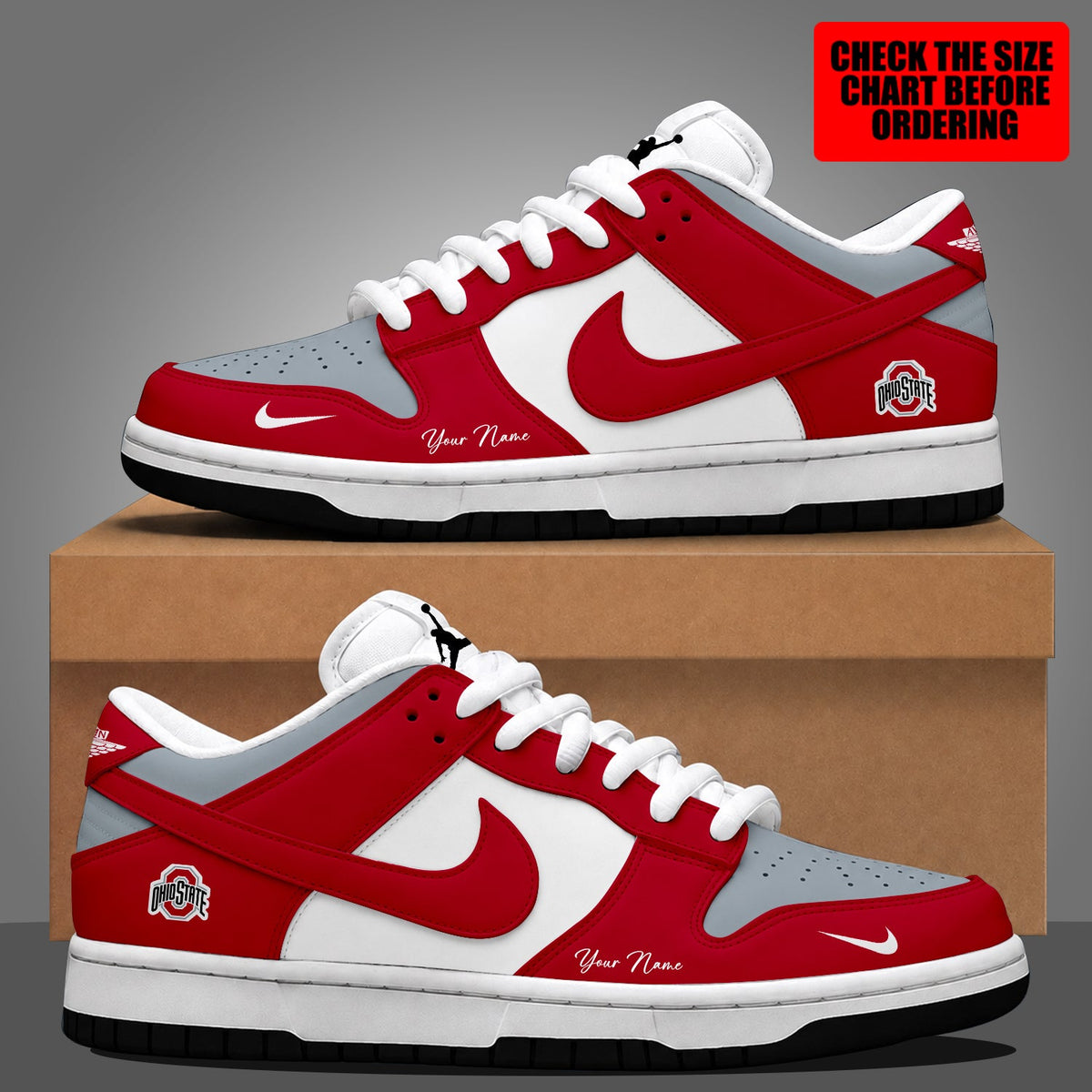 [FAN FAVORITE] NEW CUSTOMIZED NCAA MAM30 OSB OHIO STATE BUCKEYES STRAPPY DUNK LOW SHOES