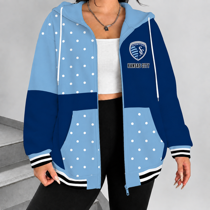 [FAN EXCLUSIVE] NEW CUSTOMIZED MLS30 SKC SPORTING KANSAS CITY ZIP HOODIE