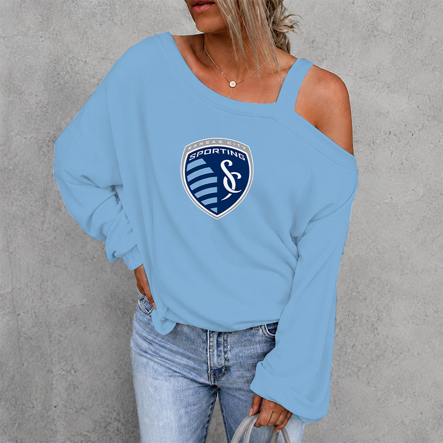 [FAN EXCLUSIVE] NEW CUSTOMIZED MLS30 SKC SPORTING KANSAS CITY DROP SHOULDER SWEATSHIRT