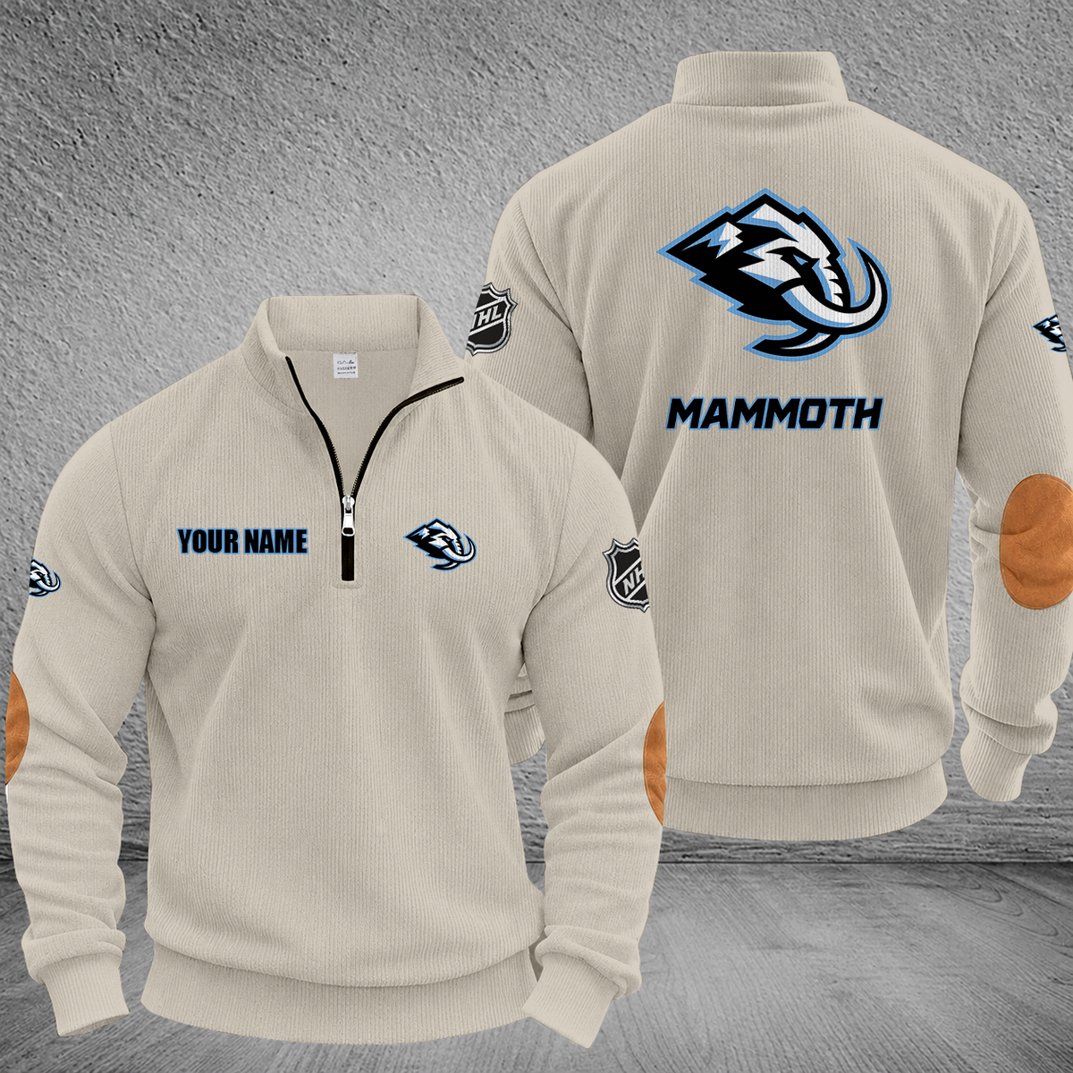 [SUPER SALE] NEW CUSTOMIZED NHL30 UTAH MAMMOTH MULTICOLOR STRIPED QUATER ZIP SWEATSHIRT