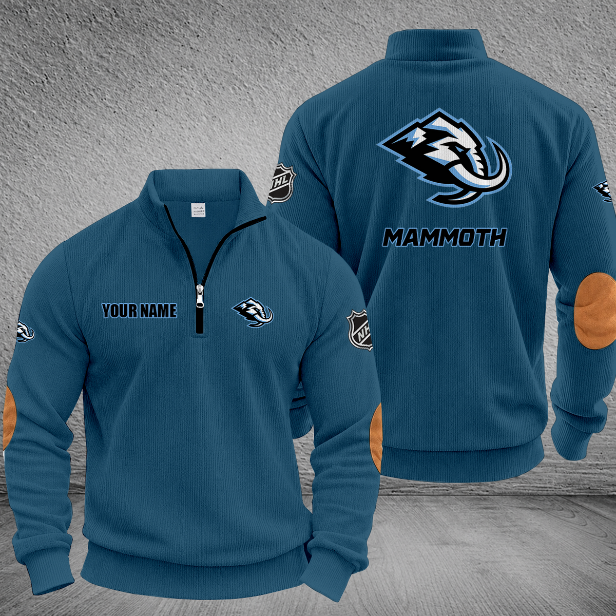 [SUPER SALE] NEW CUSTOMIZED NHL30 UTAH MAMMOTH MULTICOLOR STRIPED QUATER ZIP SWEATSHIRT