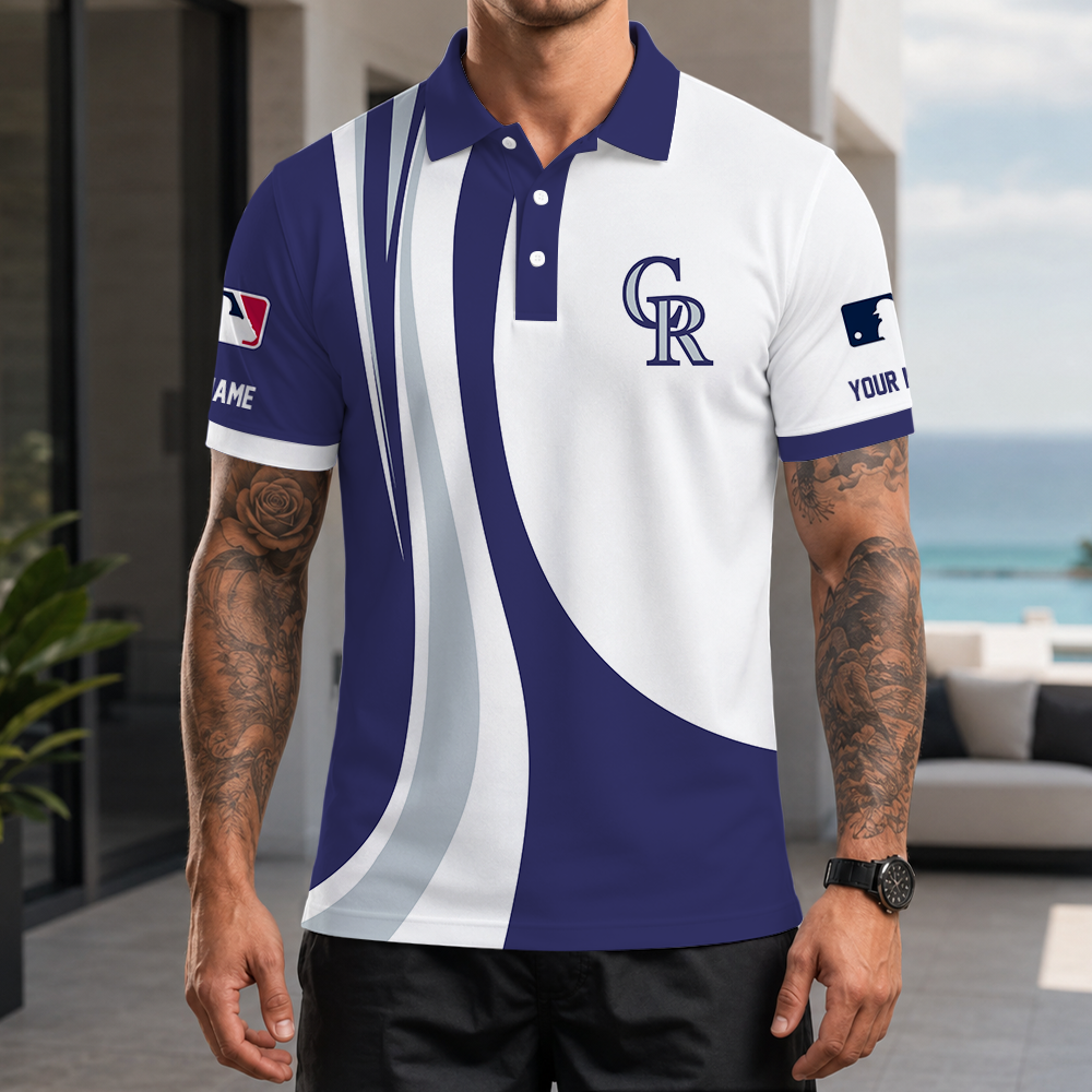 [FLASH SALE] NEW CUSTOMIZED MLB30 COR COLORADO ROCKIES POLO SHIRT