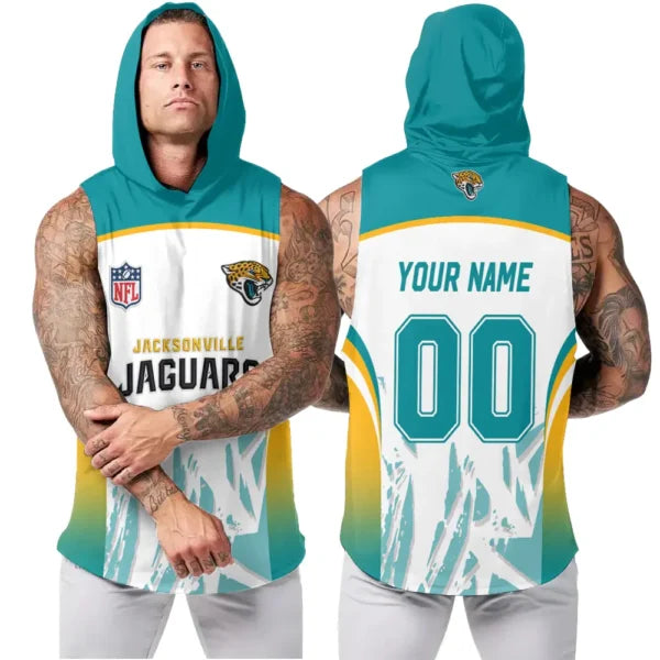 [SPECIAL OFFER] NEW CUSTOMIZED NFL30 JSJ JACKSONVILLE JAGUARS HOODED TANK TOP