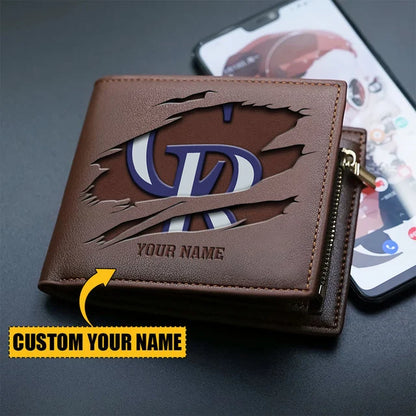 [FLASH SALE] NEW CUSTOMIZED MLB30 COR COLORADO ROCKIES LEATHER WALLET