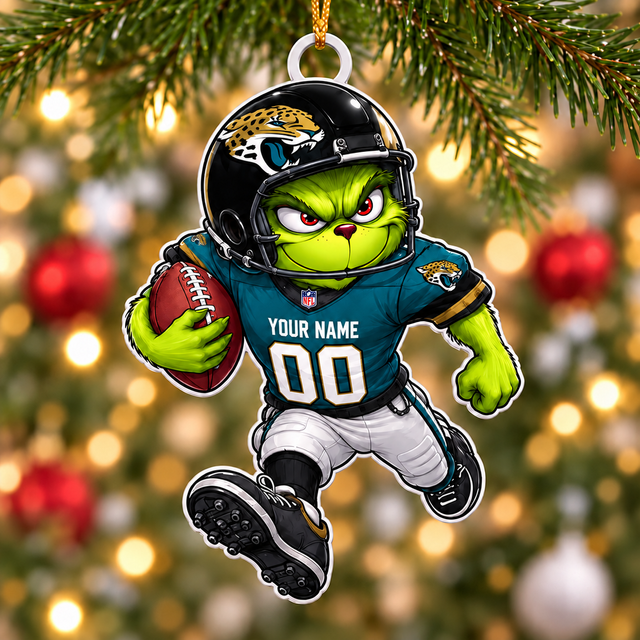 [SPECIAL OFFER] NEW CUSTOMIZED NFL30 JSJ JACKSONVILLE JAGUARS CHRISTMAS ACRYLIC ORNAMENT