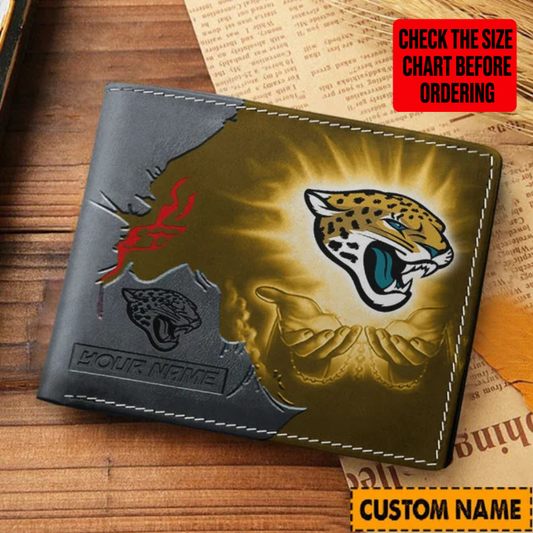 [SPECIAL OFFER] NEW CUSTOMIZED NFL30 JSJ JACKSONVILLE JAGUARS LEATHER WALLET