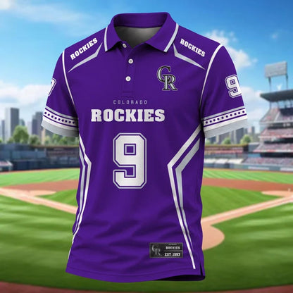[FLASH SALE] NEW CUSTOMIZED MLB30 COR COLORADO ROCKIES POLO SHIRT