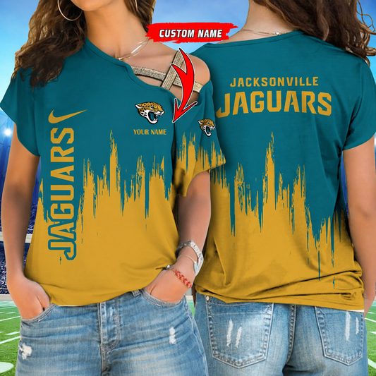 [SPECIAL OFFER] NEW CUSTOMIZED NFL30 JSJ JACKSONVILLE JAGUARS SHOULDER SHIRT