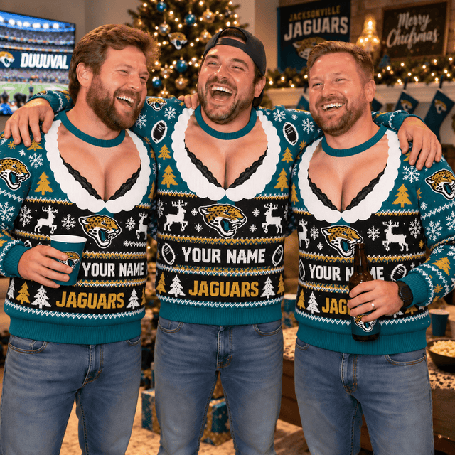 [SPECIAL OFFER] NEW CUSTOMIZED NFL30 JSJ JACKSONVILLE JAGUARS FUNNY CHRISTMAS UNISEX SWEATSHIRT