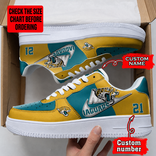 [SPECIAL OFFER] NEW CUSTOMIZED NFL30 JSJ JACKSONVILLE JAGUARS AF1 SHOES