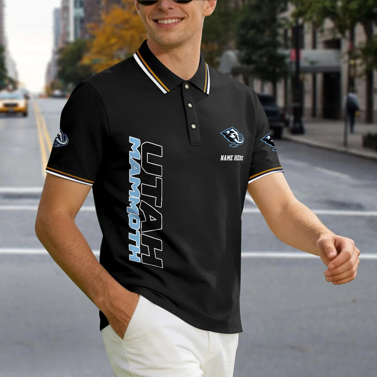 [SUPER SALE] NEW CUSTOMIZED NHL30 UTA UTAH MAMMOTH POLO SHIRT