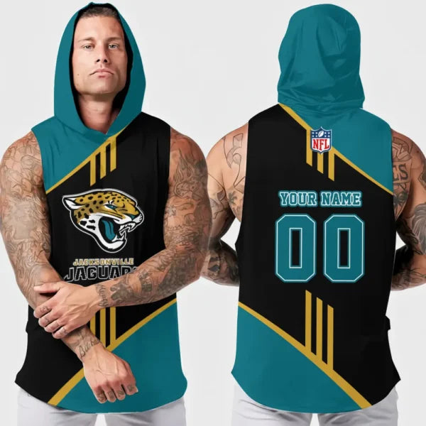 [SPECIAL OFFER] NEW CUSTOMIZED NFL30 JSJ JACKSONVILLE JAGUARS HOODED TANK TOP