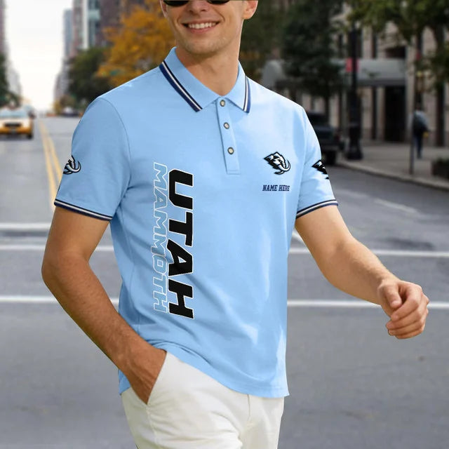 [SUPER SALE] NEW CUSTOMIZED NHL30 UTA UTAH MAMMOTH POLO SHIRT