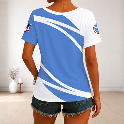 [SPECIAL OFFER] NEW CUSTOMIZED NFL31 TST TENNESSEE TITANS V-NECK FEMALE SHIRT