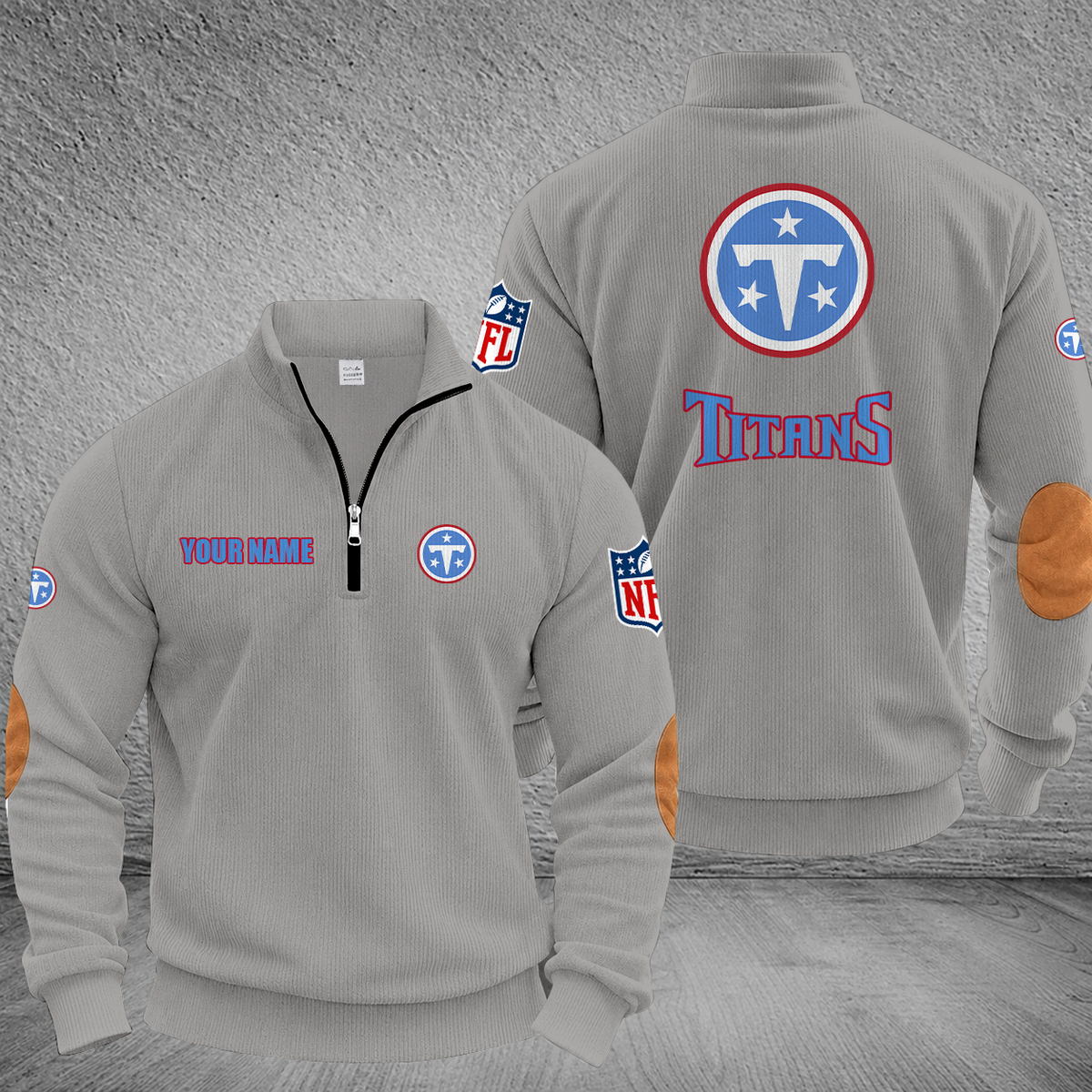 [SPECIAL OFFER] NEW CUSTOMIZED NFL31 TST TENNESSEE TITANS MULTICOLOR STRIPED QUATER ZIP SWEATSHIRT