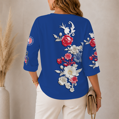 LIMITED EDITION - NEW CUSTOMIZED NBA31 NATIONAL BASKETBALL ASSOCIATION WOMEN'S V-NECK LONG SLEEVE SHIRT
