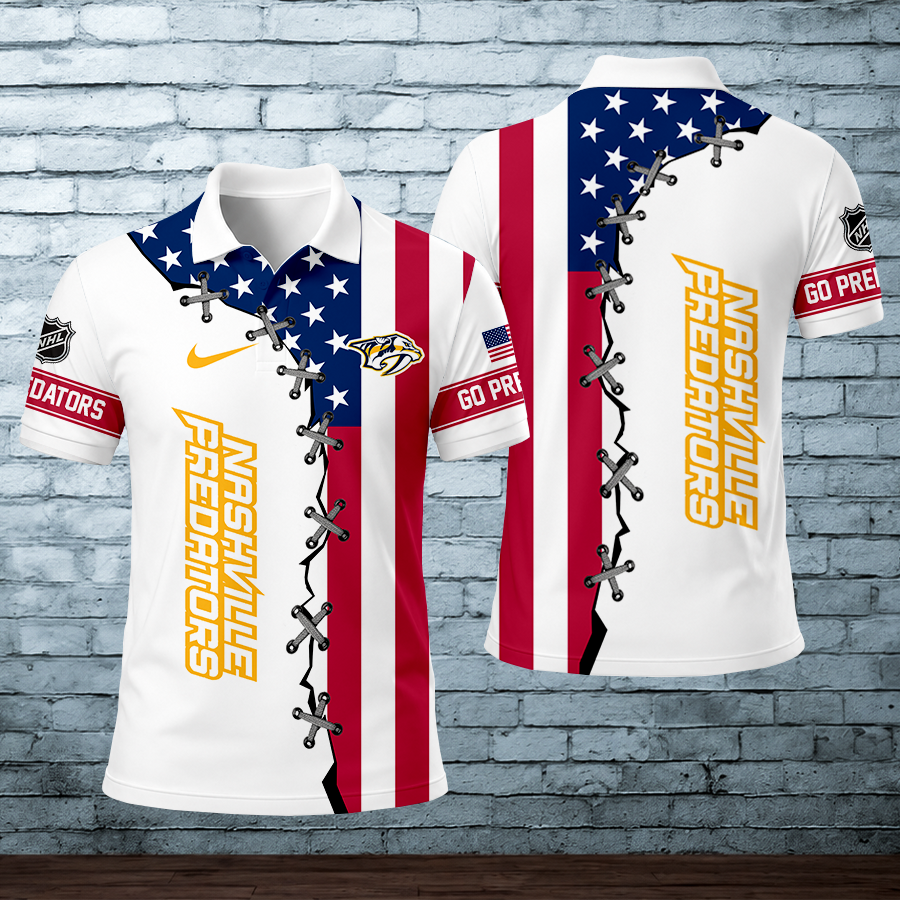 [SUPER SALE] NEW CUSTOMIZED NHL31 NVP NASHVILLE PREDATORS POLO SHIRT