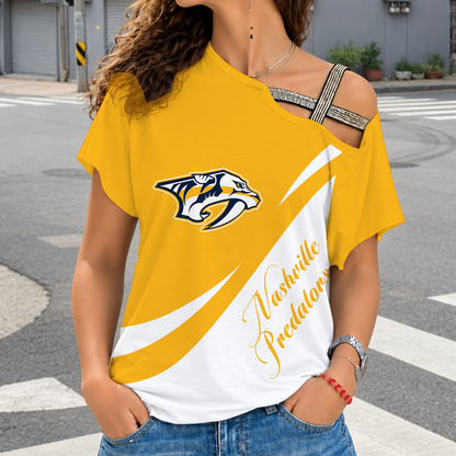 [SUPER SALE] NEW CUSTOMIZED NHL31 NVP NASHVILLE PREDATORS SHOULDER SHIRT
