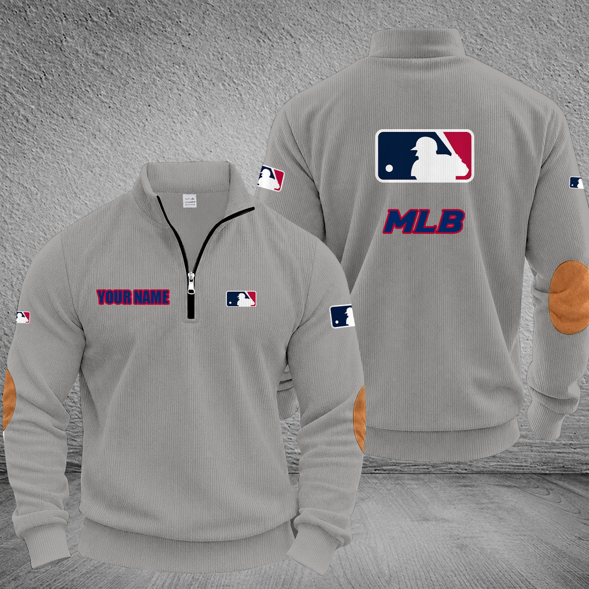 [FLASH SALE] NEW CUSTOMIZED MLB31 MAJOR LEAGUE BASEBALL MULTICOLOR STRIPED QUATER ZIP SWEATSHIRT